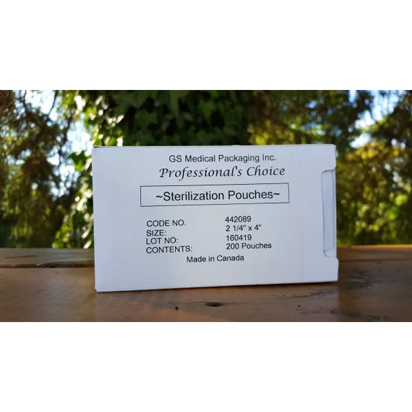 Professionals Choice 2 1/4" x 4" Sterilization Pouches (200 count)