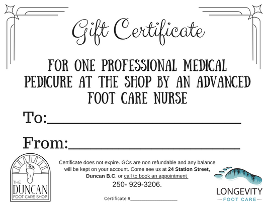 Gift Certificate In Clinic Foot Care