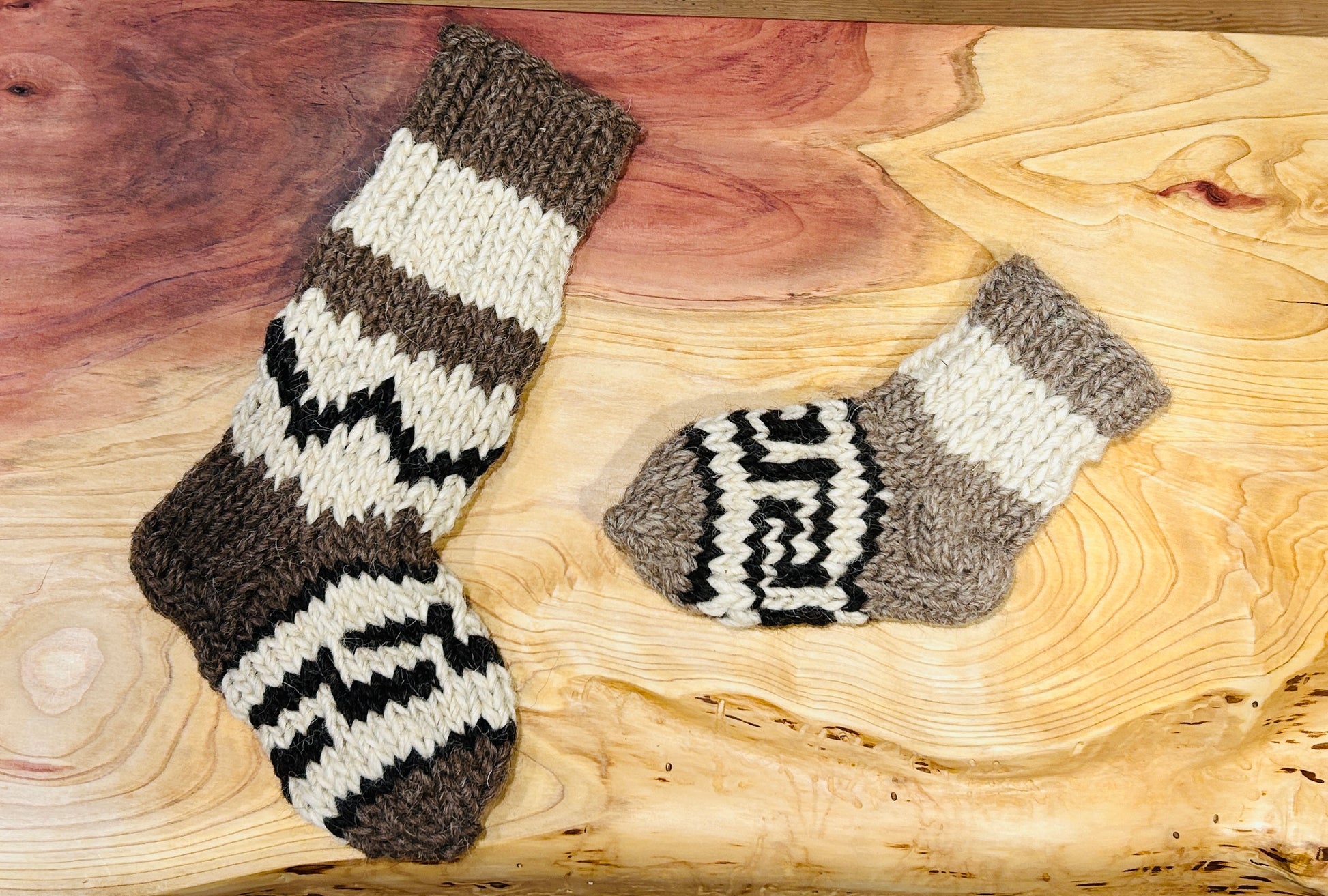 100% Wool Cowichan Knit Slippers - Main Image