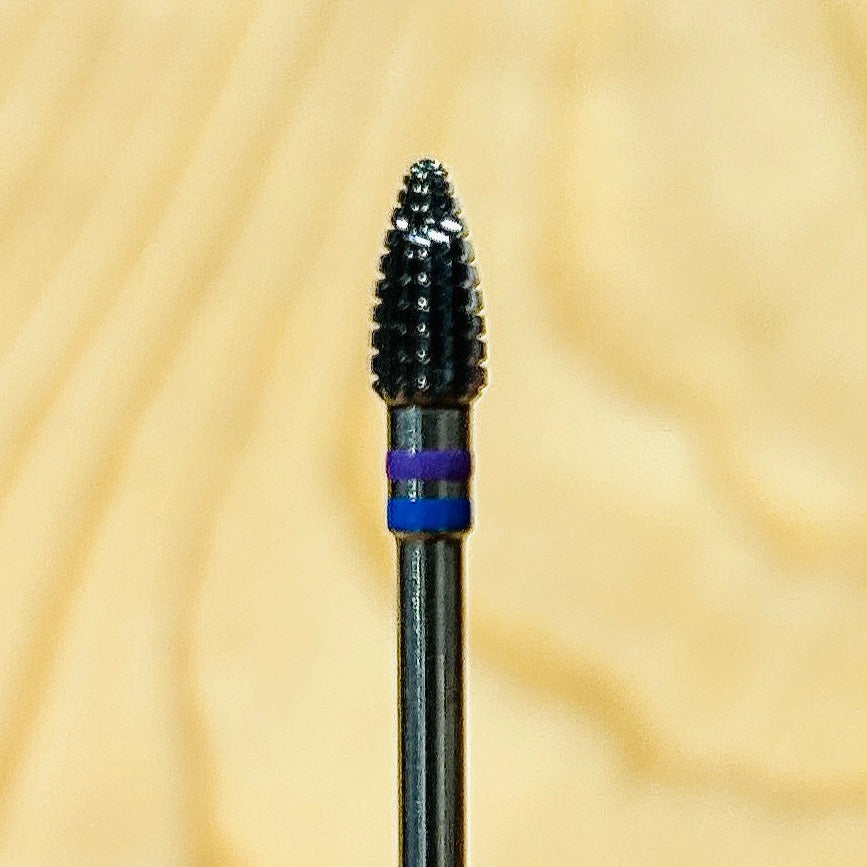 Rototool Short Cone Carbide- Blue and Purple Stripe