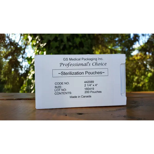 Professionals Choice 2 1/4" x 4" Sterilization Pouches (200 count)